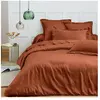 COTON PUR Housse de couette 260 x 240 cm "Prémium" pour lit 2 places King Size - Prémium Paprika