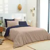 UNIVERS DECOR Pack complet 6 pièces Lin/Marine housse de couette pour lit 160 x 200 cm 100% coton / 57 fils/cm²