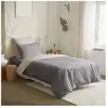 UNIVERS DECOR Pack complet 4 pièces Taupe/Lin housse de couette pour lit 90 x 190 cm 100% coton / 57 fils/cm²