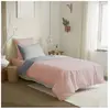 UNIVERS DECOR Pack complet 4 pièces Rose/Gris housse de couette pour lit 90 x 190 cm 100% coton / 57 fils/cm²