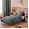 UNIVERS DECOR Parure de couette "Gaze de Coton" 140 x 200 pour lit 1 place - Gaze de coton Ardoise