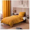 UNIVERS DECOR Parure de couette Gaze de Coton 140 x 200 pour lit 1 place - Jaune - Motif - Naturelle - Chambre