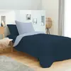 UNIVERS DECOR Pack complet 4 pièces Marine-Bleu Ciel réversible housse de couette pour lit 90 x 190 cm