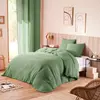 UNIVERS DECOR Parure de couette - Gaze de Coton - Olive - Vert - Naturelle - Chambre