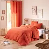 UNIVERS DECOR Parure de couette Gaze de Coton 140 x 200 pour lit 1 place - Gaze de coton Terracotta