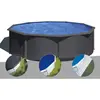 Gre Kit piscine acier gris anthracite Gré Louko ronde 3,70 x 1,22 m + ...