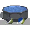 Gre Kit piscine acier gris anthracite Gré Louko ronde 3,20 x 1,22 m + ...