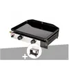 Plancha gaz à poser 2 brûleurs Solia 200 - Somagic - Gris - Inox - Sur...