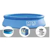 Intex Kit piscine autoportée Intex Easy Set 2,44 x 0,61 m + Bâche de protection + Bâche à bulles + Épurateur à cartouche