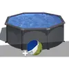 GRE Piscine acier Gré Louko ronde 3,20 x 1,22 m + Bâche à bulles 320,00 x 122,00 Anthracite
