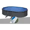 GRE Piscine acier Gré Louko ovale 5,27 x 3,27 x 1,22 m - Anthracite