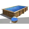 Gre Kit piscine bois Gré Lemon 3,75 x 2,00 x 0,68 m + Bâche à bulles