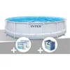 Kit piscine tubulaire Intex Chevron ronde 4,88 x 1,22 m + 6 cartouches...