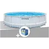 Intex Kit piscine tubulaire Intex Chevron ronde 4,88 x 1,22 m + Bâche à bulles