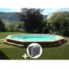 Kit piscine bois Ubbink Océa 580 x 130 m - Liner bleu + Poolican