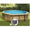 Kit piscine bois Ubbink Océa 510 x 120 m - Liner beige + Poolican