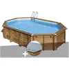 Piscine en kit - GRE - Avocado - Bois - Octogonal - Filtre à sable