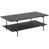 TOILINUX Table Basse 2 Niveaux En Mélaminé Et Métal - L. 115 Cm X H. 40 Cm - Noir