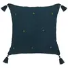 Atmosphera - Coussin de chaise brodé rectangulaire Starke - 40 x 40 cm - Bleu nuit