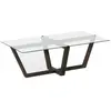 TOILINUX Table Basse Onyxale En Verre Et Bois Massif - Transparent Et ...
