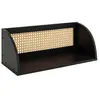 Atmosphera - Étagère murale en cannage - Noir et beige