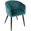 Atmosphera - Fauteuil en velours Marlo - Bleu canard