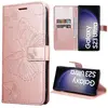 BOOLING Coque pour Samsung Galaxy S23 Ultra, Protection Antichoc Synthécuir Rose Motif Papillons (pas pour S23)
