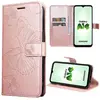 BOOLING Coque pour Samsung Galaxy A14 4G-5G, Protection Anti-Rayures Motif Papillon Effet Cuir Rose