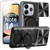 E.F.CONNECTION Coque pour Xiaomi Redmi Note 14 5G avec Cache Objectif Noir + 2 Verres Trempés