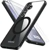 BOOLING Coque + 2 Verres Trempés pour Samsung Galaxy S25, Protection Hybride avec Anneau Magnétique Noir