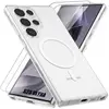 BOOLING Coque pour Samsung Galaxy S25 Ultra - Blanc - Ronde Magnétique - 2 Verres Trempés - Souple