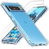 E.F.CONNECTION Coque pour Google Pixel 8 Pro - TPU Antichoc Transparente + 2 Verres Trempés Vitre Protection