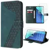 E.F.CONNECTION Coque pour Xiaomi Redmi Note 13 4G (pas pour 5G) avec 2 Verres Trempés, Synthécuir avec Fentes pour Carte - Vert Nuit