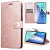 E.F.CONNECTION Coque pour Xiaomi Redmi Note 13 4G (pas pour 5G) + 2 Verres Trempés, Antichoc Motif Papillon Cuir PU avec Béquille - Rose