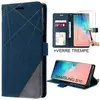 BOOLING Coque Rabat pour Samsung Galaxy S10, Protection Synthécuir Bleu Marine et 2 Verres Trempés