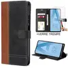 Coque pour Samsung A52s A52 4G-5G - Protection Intégrale Effet Cuir Marron-Noir - BOOLING