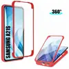 PROSHOP Coque Pour Samsung A21S (6.5") Rouge Intégrale Protection 360 degré Bordure renforcée Anti-Rayure Rigide