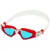 Aquasphere Kayenne Small - Zwembril - Volwassenen - Blue Titanium Mirrored Lens - Rood/Wit