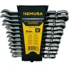 Nemura Coffret de 12 clés cliquet articulées 8-19mm - Acier Chrome Van...
