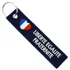 CLJ - Porte-clés - Coeur Liberté égalité Fraternité - Bleu Marine -  -