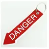 CLJ - Porte-clés - Flèche rouge Danger - Rouge et blanc - Véhicules - ...