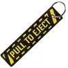 CLJ - Porte-clés - PULL TO EJECT - Noir et jaune - Sécurité aviation -...
