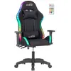 Amstrad AMS-LED-FUSION-BK Fauteuil / Chaise de bureau Gamer noir avec ...