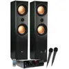EVIDENCE ACOUSTICS Ensemble Colonnes HIFI/HOME-CINÉMA 1000W PMPO, Enceintes EA-800-PG, Ampli stéréo 100W, USB MP3 SD Bluetooth FM, 2 Micros karaoké