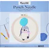 Figured'Art Punch Needle Kit voor Volwassenen en Kinderen - PinguÃ¯n met een Paardebloem - Perfect voor Beginners. Compleet klaar-om-te-borduren set, maat 20x20 cm met ro...