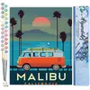 Figured'Art Schilderen op Nummer Volwassenen canvas Reisposter Malibu-...