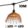 LUMISKY Lot de 2 guirlandes hawaii light connectable Noir Poly rotin 6M