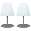 Lumisky - Set de 2 lampes de table twins Vert olive Aluminium H16CM