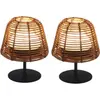 Lumisky Set de 2 lampes de table LED sans fil TWINS Boheme H16cm Polyrotin