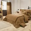 L'EFFET PAPILLON Bout de lit édredon Gaze de Coton 90 x 200 cm GAIA coloris Camel